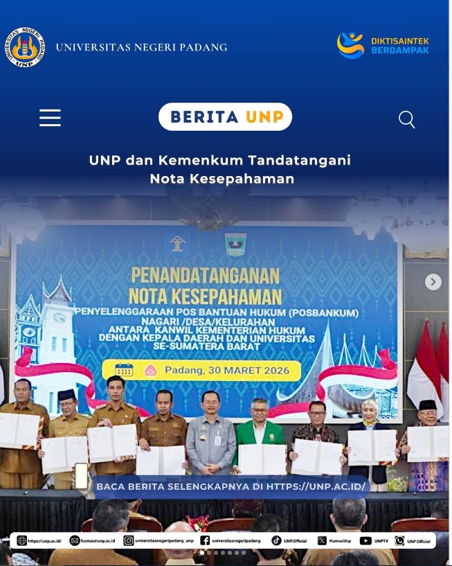 MoU antara Universitas Negeri Padang dengan Kemenkum