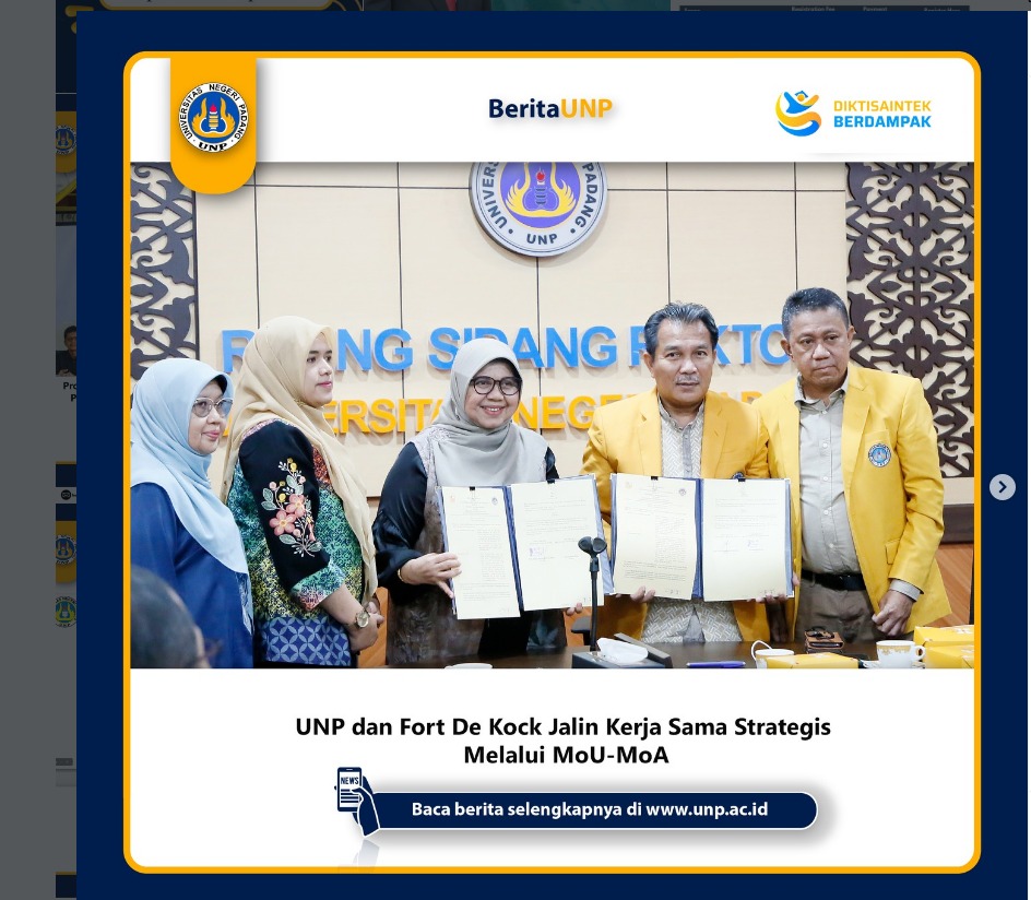 MoU antara Universitas Negeri Padang dengan Universitas Fort De Kock