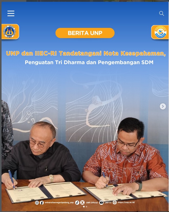 MoU antara Universitas Negeri Padang dengan IIEC-RI