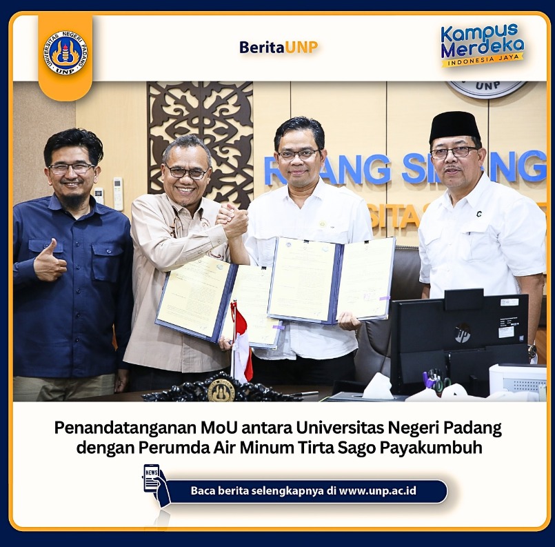 MoU antara Universitas Negeri Padang dengan Perumda Air Minum Tirta Sago Kota Payakumbuh